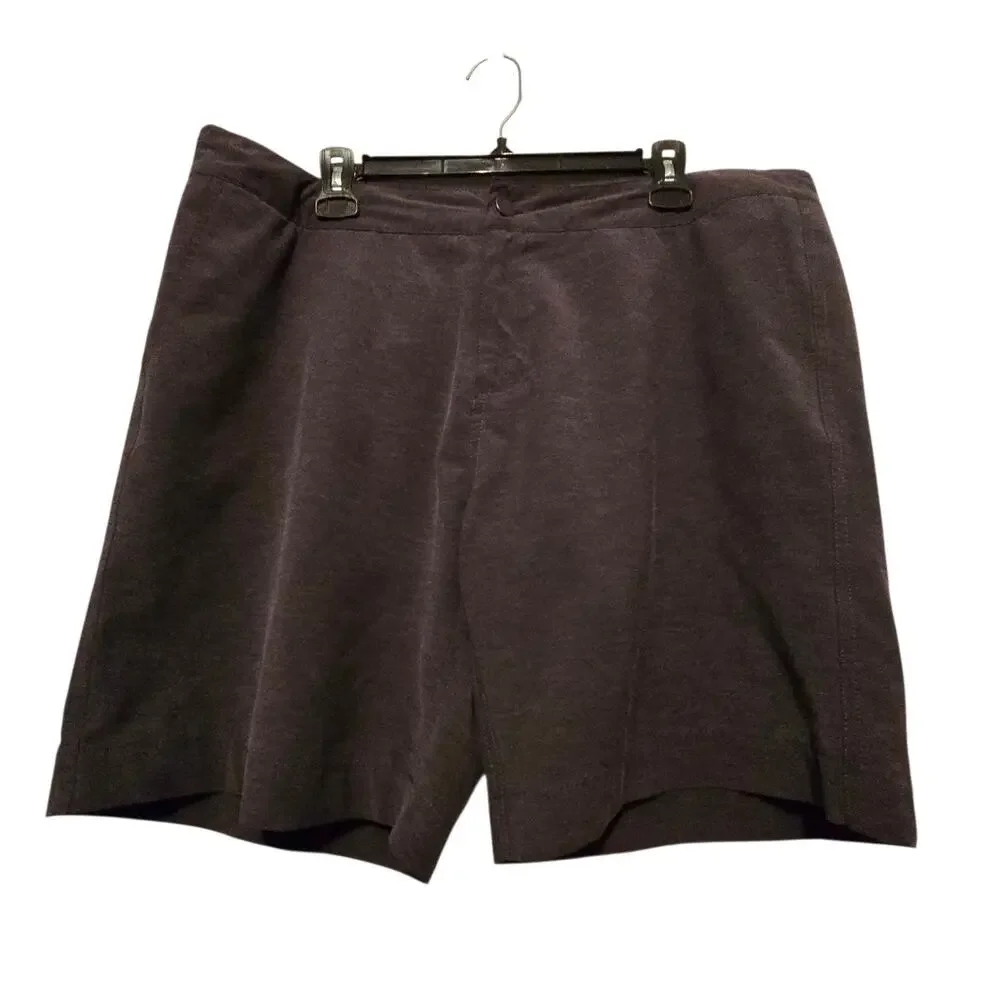 Faherty All Day Shorts Mens 38 Gray Brown Drawstring Stretch Casual 8” Inseam